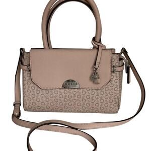 Brand New Gorgeous BLUSH GUESS SCHEANA Satchel Handbag Purse Vegan